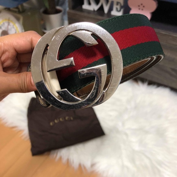 GUCCI CLASSIC GREEN/RED/WHITE BELT VGUC - Picture 2 of 8